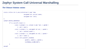 Slide: Zephyr System Call Universal Marshalling